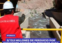 TORATA: S/ 13.5 MILLONES DE PERJUICIO POR DEFICIENTE GESTIÃ“N DE PERMISOS PARA CONSTRUCCIÃ“N DE HIDROELÃ‰CTRICAS