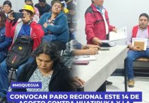 MOQUEGUA: CONVOCAN PARO REGIONAL ESTE 14 DE AGOSTO CONTRA HUATIPUKA Y LA CONTAMINACIÃ“N DEL RÃO CORALAQUE