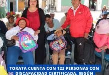 TORATA: TORATA CUENTA CON 123 PERSONAS CON DISCAPACIDAD CERTIFICADA, SEGÃšN OMAPED.