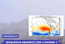 MOQUEGUA: LLOVIZNA Y FUERTE SENSACIÓN DE FRÍO POR INFLUENCIA DEL ANTICICLÓN DEL PACÍFICO SUR SE REGISTRA EN LA CIUDAD