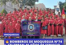 MOQUEGUA: COMPAÑÍA DE BOMBEROS VOLUNTARIOS MARISCAL NIETO N.° 74 CELEBRAN 40 AÑOS DE SERVICIO