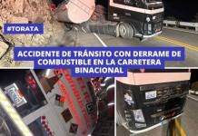 TORATA: ACCIDENTE DE TRÁNSITO CON DERRAME DE COMBUSTIBLE EN LA CARRETERA BINACIONAL