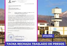 TACNA: CIUDAD HERÓICA RECHAZA TRASLADO DE PRESOS DE ALTA PELIGROSIDAD A CHALLAPALCA TACNA: CIUDAD HERÓICA RECHAZA TRASLADO DE PRESOS DE ALTA PELIGROSIDAD A CHALLAPALCA