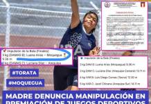 MOQUEGUA, TORATA | MADRE DENUNCIA MANIPULACIÓN EN PREMIACIÓN DE JUEGOS DEPORTIVOS MACROREGIONALES