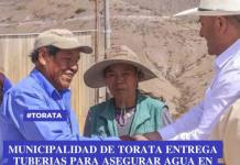 MUNIPALIDAD DISTRITAL DE TORATA ENTREGA TUBERIAS PARA ASEGURAR AGUA EN ASOCIACION DE IRRIGACION AZIRUNE