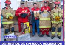 BOMBEROS DE SAMEGUA RECIBIERON EQUIPOS DE PROTECCIÓN PERSONAL BOMBEROS DE SAMEGUA RECIBIERON EQUIPOS DE PROTECCIÓN PERSONAL