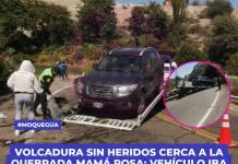 Volcadura sin heridos cerca a la quebrada Mamá Rosa: vehículo iba rumbo a Torata Volcadura sin heridos cerca a la quebrada Mamá Rosa: vehículo iba rumbo a Torata