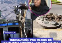 Indignación por retiro de escultura arbórea que era legado artístico para la ciudad Moquegua. Indignación por retiro de escultura arbórea que era legado artístico para la ciudad Moquegua.