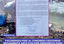 Moquegua | FACAREMOQ pide al Congreso gestionar seguimiento ante PCM por propuesta para solucionar agua no apta para consumo Moquegua | FACAREMOQ pide al Congreso gestionar seguimiento ante PCM por propuesta para solucionar agua no apta para consumo