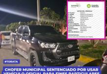 TORATA: CHOFER MUNICIPAL SENTENCIADO POR USAR VEHÍCULO OFICIAL PARA FINES PARTICULARES