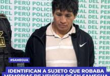 SAMEGUA: IDENTIFICAN A SUJETO QUE ROBABA MEMORIAS DE VEHÍCULOS