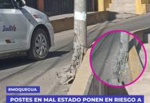 POSTES EN MAL ESTADO PONEN EN RIESGO A VECINOS DE ALTO PERÚ, SAN FRANCISCO