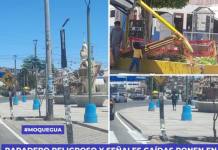 PARADERO INCLINADO Y SEÑALES CAÍDAS PONEN EN RIESGO A PEATONES EN EL CENTRO DE MOQUEGUA