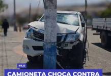 CAMIONETA CHOCA CONTRA POSTE EN ALTO ILO