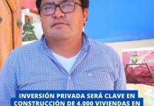 INVERSIÓN PRIVADA SERÁ CLAVE EN CONSTRUCCIÓN DE 4.000 VIVIENDAS EN MOQUEGUA, DESTACA FUNCIONARIO