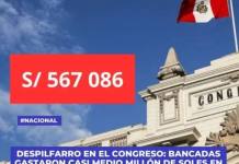 DESPILFARRO EN EL CONGRESO: BANCADAS GASTARON CASI MEDIO MILLÓN DE SOLES EN EVENTOS INSTITUCIONALES