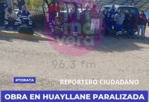 OBRA EN HUAYLLANE PARALIZADA POR DESPIDOS DE OBREROS