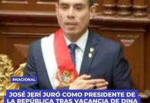 JOSÉ JERÍ JURÓ COMO PRESIDENTE DE LA REPÚBLICA TRAS VACANCIA DE DINA BOLUARTE