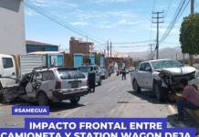 IMPACTO FRONTAL ENTRE CAMIONETA Y STATION WAGON DEJA UN HERIDO