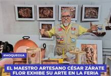 EL MAESTRO ARTESANO CÉSAR ZÁRATE FLOR EXHIBE SU ARTE EN LA FERIA ARTESANAL EN HONOR A SANTA FORTUNATA