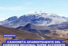 CAMIONETA APARENTEMENTE DEL GOBIERNO REGIONAL SUFRE ACCIDENTE EN LA CARRETERA AL VOLCÁN TICSANI