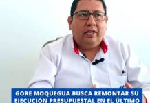 GORE MOQUEGUA BUSCA REMONTAR SU EJECUCIÓN PRESUPUESTAL EN EL ÚLTIMO TRIMESTRE DEL AÑO