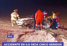 ACCIDENTE EN ILO DEJA CINCO HERIDOS TRAS CHOQUE ENTRE AUTO Y CAMIÓN EN SECTOR BOLIVIAMAR