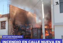 INCENDIO EN CALLE NUEVA EN EL CP  SAN FRANCISCO
