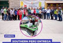 SOUTHERN PERÚ ENTREGA IMPLEMENTOS AGRÍCOLAS A LA JUNTA DE USUARIOS DE TORATA