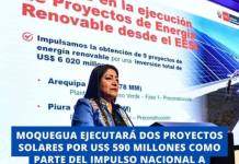 MOQUEGUA EJECUTARÁ DOS PROYECTOS SOLARES POR US$ 590 MILLONES COMO PARTE DEL IMPULSO NACIONAL A ENERGÍAS RENOVABLES