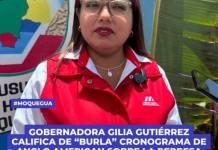 GOBERNADORA GILIA GUTIÉRREZ CALIFICA DE BURLA CRONOGRAMA DE ANGLO AMERICAN SOBRE LA REPRESA ASANA