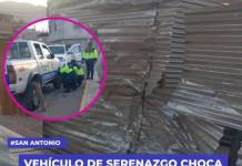 VEHÍCULO DE SERENAZGO CHOCA PARED DE CALAMINA EN COSTA VERDE