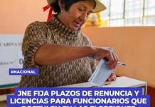JNE FIJA PLAZOS DE RENUNCIA Y LICENCIAS PARA FUNCIONARIOS QUE POSTULEN EN LAS ELECCIONES REGIONALES Y MUNICIPALES 2026