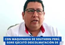 CON MAQUINARIA DE SOUTHERN PERÚ, GORE EJECUTÓ DESCOLMATACIÓN DE DEFENSA RIBEREÑA