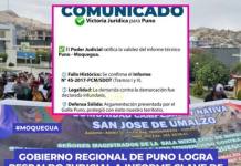 GOBIERNO REGIONAL DE PUNO LOGRA RESPALDO JUDICIAL A INFORME CLAVE DE DEMARCACIÓN TERRITORIAL