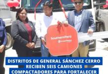 DISTRITOS DE GENERAL SÁNCHEZ CERRO RECIBEN SEIS CAMIONES COMPACTADORES PARA FORTALECER LIMPIEZA PÚBLICA