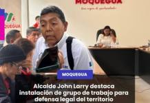 ALCALDE JOHN LARRY DESTACA INSTALACIÓN DE GRUPO DE TRABAJO PARA DEFENSA LEGAL DEL TERRITORIO MOQUEGUANO