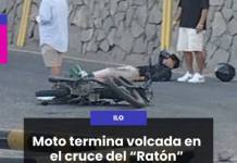 MOTO TERMINA VOLCADA EN EL CRUCE DEL ´RATÓN´