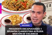 PRESIDENTE ENCAPUCHADO: 1 REUNIÓN CLANDESTINA ACELERA MOCIÓN DE VACANCIA