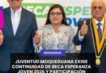 JUVENTUD MOQUEGUANA EXIGE CONTINUIDAD DE BECA ESPERANZA JOVEN 2026 Y PARTICIPACIÓN ACTIVA DE LA EMPRESA PRIVADA