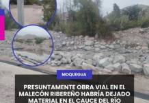 PRESUNTAMENTE OBRA VIAL EN EL MALECÓN RIBEREÑO HABRÍA DEJADO MATERIAL EN EL CAUCE DEL RÍO