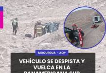 VEHÍCULO SE DESPISTA Y VUELCA EN LA PANAMERICANA SUR
