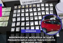 REGIÓN POLICIAL MOQUEGUA DETIENE A PRESUNTO IMPLICADO EN TRÁFICO ILÍCITO DE DROGAS EN ILO