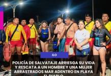 POLICÍA DE SALVATAJE ARRIESGA SU VIDA Y RESCATA A UN HOMBRE Y UNA MUJER ARRASTRADOS MAR ADENTRO EN PLAYA EL DIABLO