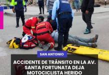 MOQUEGUA: ACCIDENTE DE TRÁNSITO EN LA AV. SANTA FORTUNATA DEJA MOTOCICLISTA HERIDO