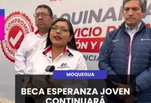 MOQUEGUA: BECA ESPERANZA JOVEN CONTINUARÁ PARA ESTE 2026