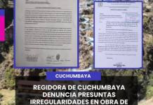 REGIDORA DE CUCHUMBAYA DENUNCIA PRESUNTAS IRREGULARIDADES EN OBRA DE RIEGO EN SOQUESANE