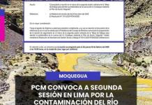 PCM CONVOCA A SEGUNDA SESIÓN DE LA MESA DE DIÁLOGO POR LA CONTAMINACIÓN DEL RÍO CORALAQUE
