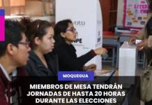MIEMBROS DE MESA TENDRÁN JORNADAS DE HASTA 20 HORAS DURANTE LAS ELECCIONES GENERALES 2026