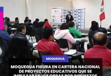 MOQUEGUA FIGURA EN CARTERA NACIONAL DE PROYECTOS EDUCATIVOS QUE SE IMPULSARÁN VÍA OBRAS POR IMPUESTOS